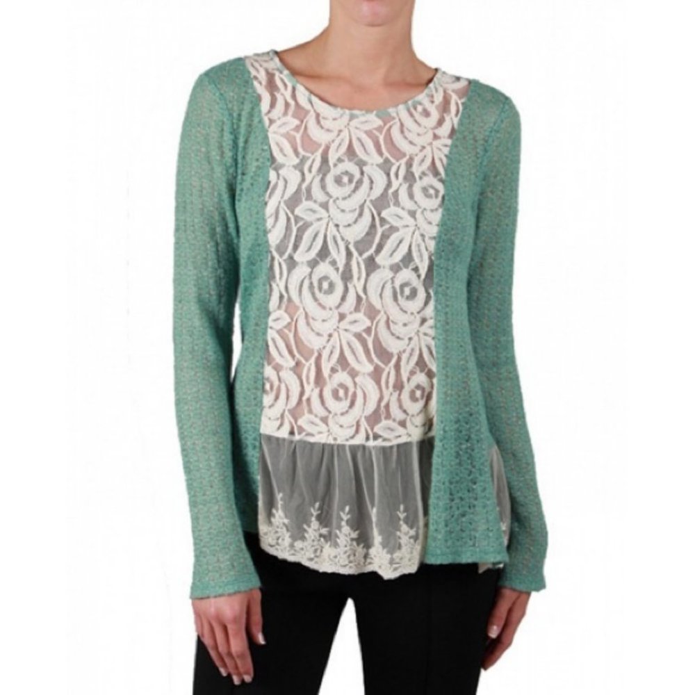 Anthro a'reve Mixed Media Sweater